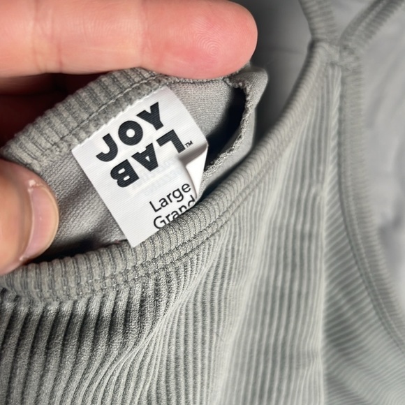 JoyLab Ribbed Gray Crop Top Size large - Picture 3 of 4